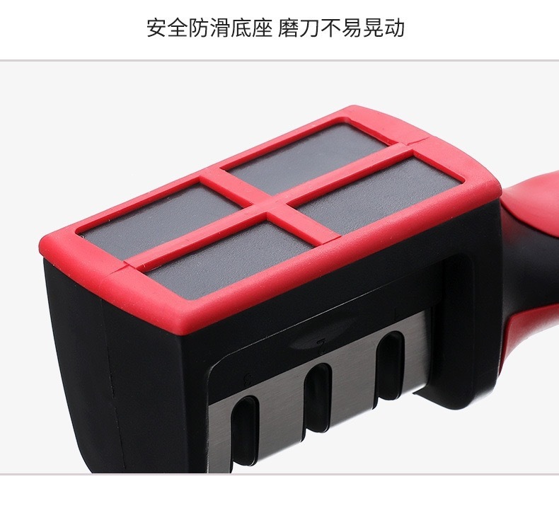 4-Stage Knife Sharpener Stainless Steel Rod Handle Multi-Function Home Kitchen Sharpening Tool 120g in use