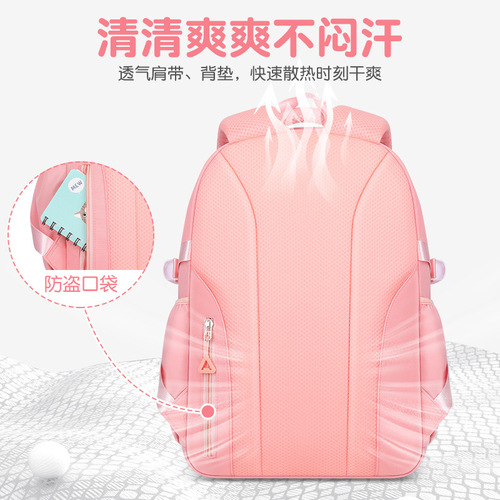 2024 New 3-6 Grade Ergonomic Weight-Reducing Double Shoulder Backpack for Children, Super Lightweight Cartoon Student School Bag Wholesale