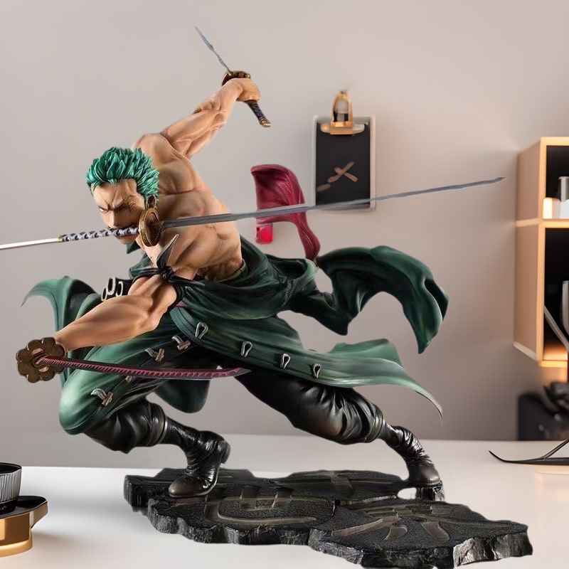 One Piece Figure Three Thousand Worlds Zoro Three-Blade Flow Office Desk Decoration Two-Dimensional Anime Model Assembly One Piece Figure Three Thousand Worlds Zoro Three-Blade Flow Office Desk Decoration Two-Dimensional Anime Model Assembly