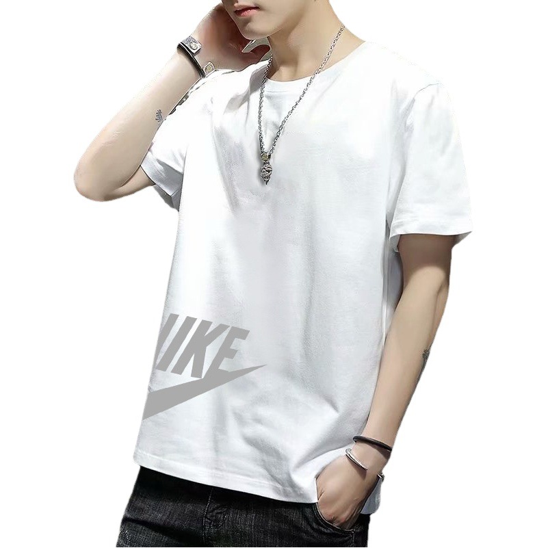 Verano ins celebridad en línea estilo coreano SLIM-Fit Camiseta de manga corta juventud carta impresa personalizada cuello redondo Camiseta casual base T