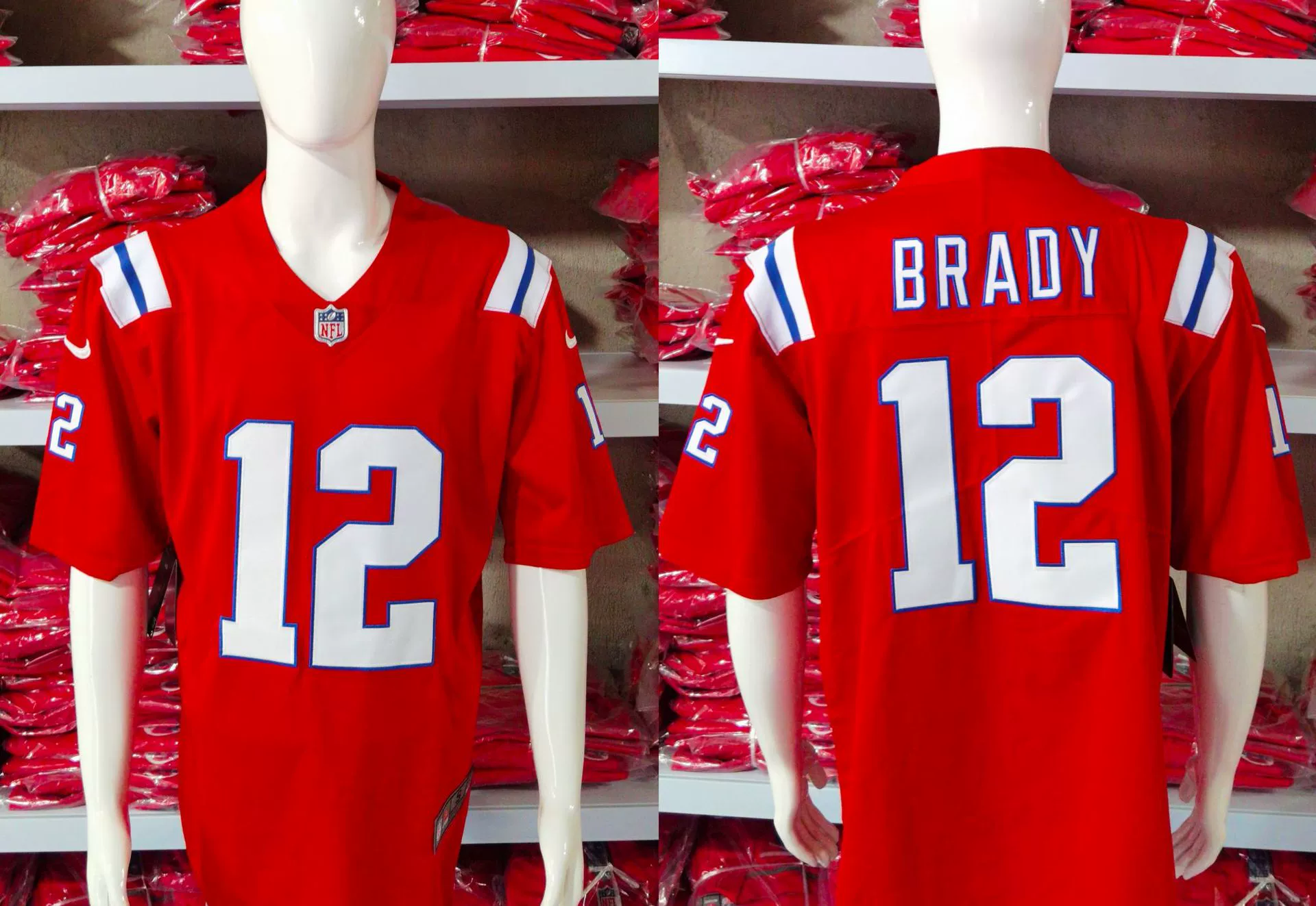 Вышитая джерси NFL Patriots №12 Том Брейди — стильная фанатская спортивная футболка