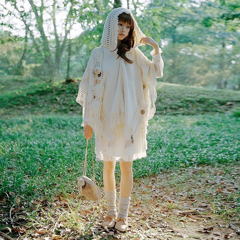 Bohemian Tassel Sweater Knitwear Xinjiang Grassland Travel Cape Hooded Scarf Versatile Women