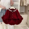 Lace collar cardigan and puffy TUTU