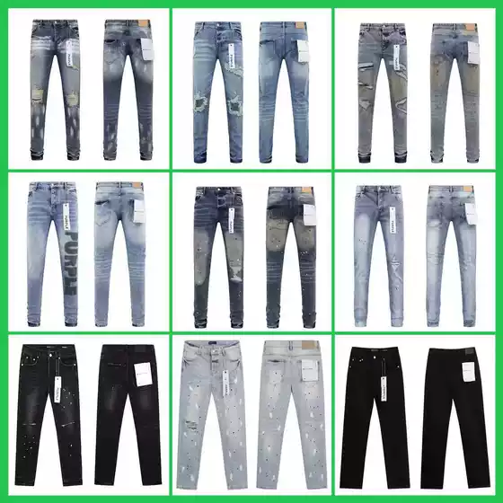 Cross-border foreign trade PB European and American high street tide brand old washed cut casual men's and women's same-style slim-fit Denim trousers