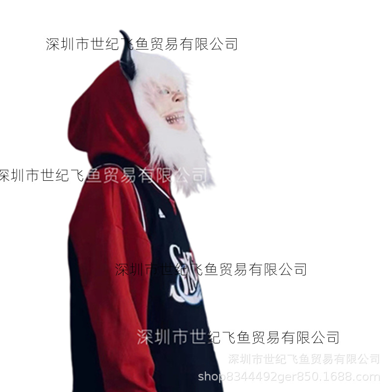 Transfronterizo nuevo monstruo de nieve muñeco de nieve máscara de nieve montaña monstruo cos accesorios de rendimiento Halloween divertido talla de arena cabeza