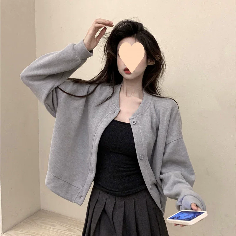 Весенняя куртка (norns girl) однотонный кардиган, для подростков, тонкая, размеры S–2XL