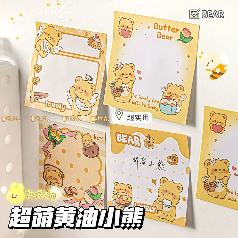 Oil, cartoon teaching note, sticker for elementary school students, with little bears, scheduler