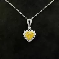 Мода сердцевидное бриллиантовое ожерелье ювелирные изделия 0.510ct 18k золотое инкрустированное желтое бриллиантовое ожерелье чистота против сертификата