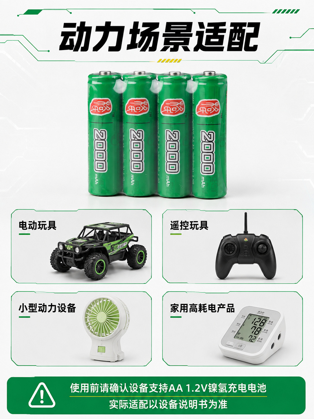 Grignard No. 5 2000Mah High-Power Aa Rechargeable Battery 1.2V Large Capacity Aa Nickel-Metal Hydride Battery