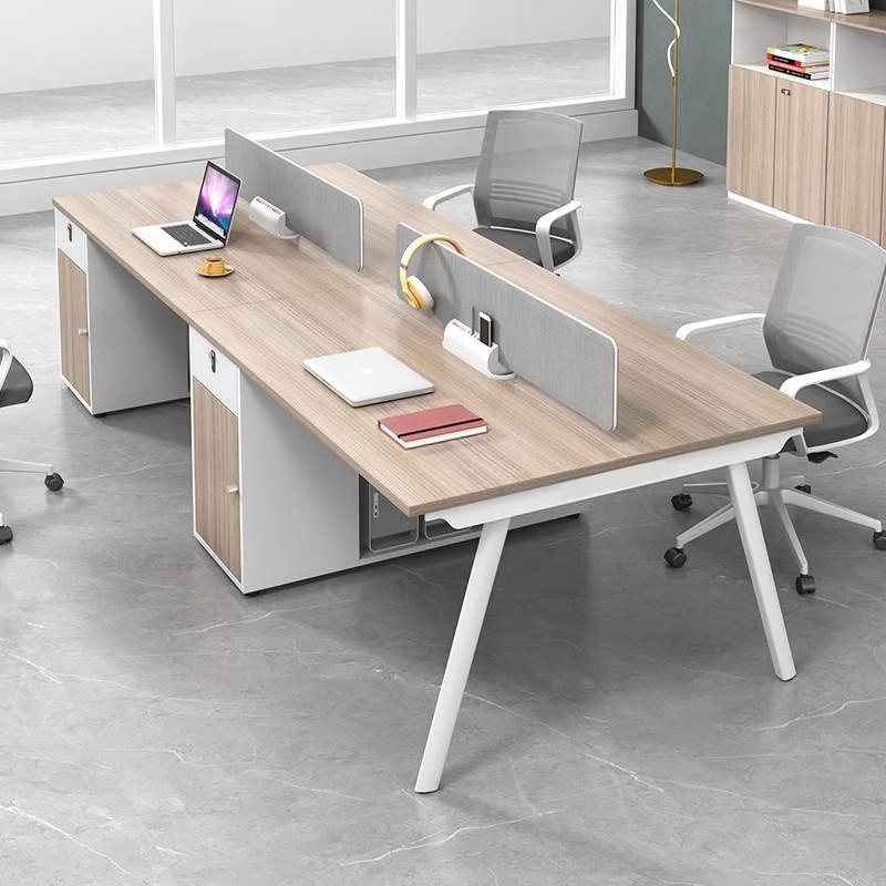 Staff office desk and chair combination 4 4 6-person simple modern office desk screen station computer desk card holder