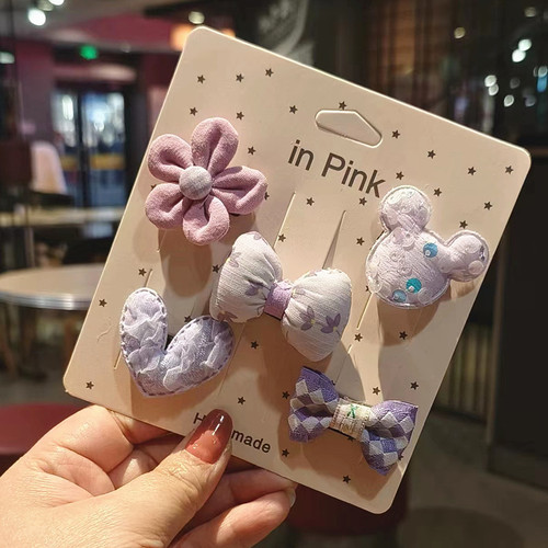 Princess cute hair accessories, baby hair clips, small hair volume, baby hair clips that do not hurt hair, newborn short hair bb clips