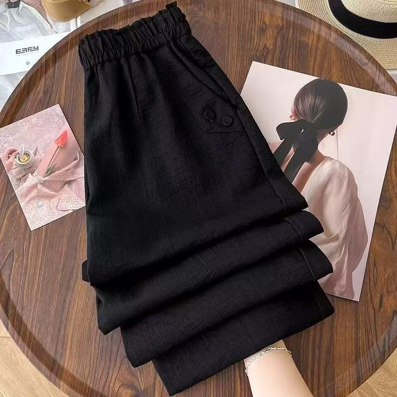 ヨーロッパ貿易アイスシルクリネンブルマ女性用夏人気の薄い日焼け止めと防蚊パンツハイウエストハーレムパンツ|undefined