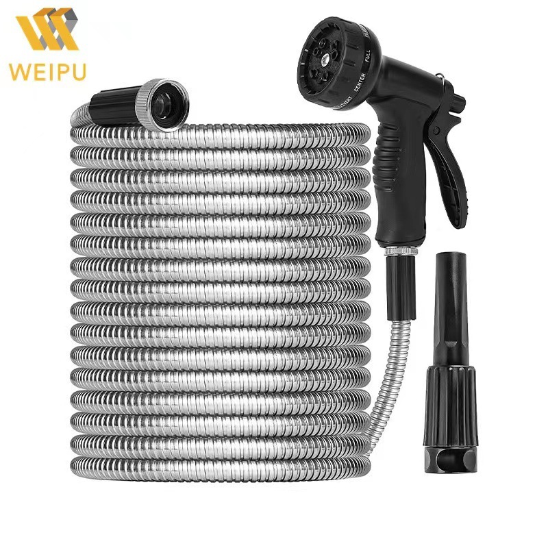 不锈钢花园管高压花园软管 水管 耐磨耐高温 跨境专用 多功能水枪