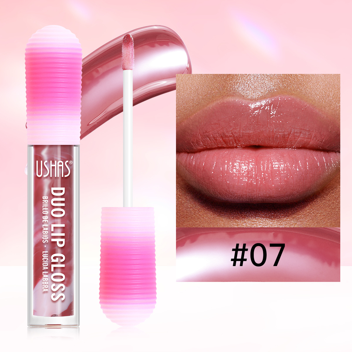 USHAS European and American Cross-border spot lápiz labial líquido esmalte de labios brillo de labios taza antiadherente brillo de labios no decoloro UC062