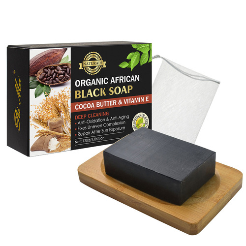 Cross-border African Black Soap Vitamin E Essential Oil Soap Cleansing and Shrinking Pores Bath Handmade Soap Wholesale Handmade Soap