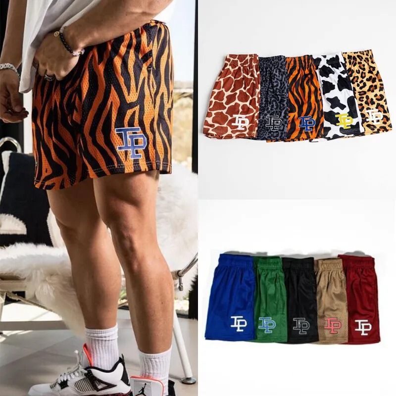 Men's Motorcycle Shorts Sports Fitness Casual Quick-Drying Gym Breathable Mesh Beach Swimming Basketball Shorts for Men