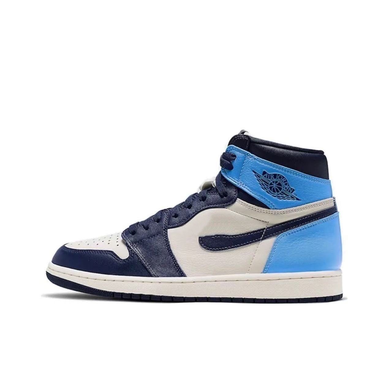 Comercio exterior AJ1 zapatos blancos y negros panda zapatos de baloncesto de alto tamaño Joe1 azul blanco puro de Carolina del Norte pareja zapatos casuales image 19