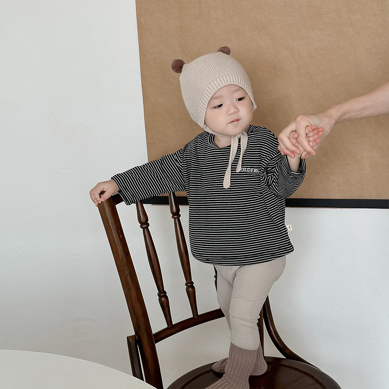 Conjunto de camisa de manga larga para niños, estilo coreano, ropa infantil, ropa de primavera para bebés, conjunto de dos piezas para niños image 5