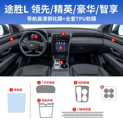 Decorative Supplies 25, Car interior film - tucson-l-full-set-including-7inch-instruments-tpu-navigation-hd-tempered-film
