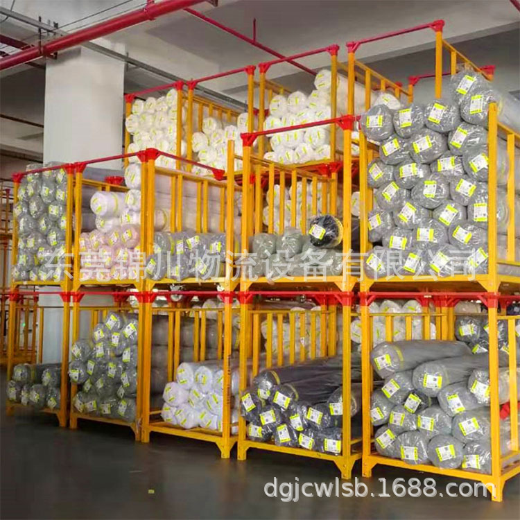 Warehouse steel intubated stacking shelves