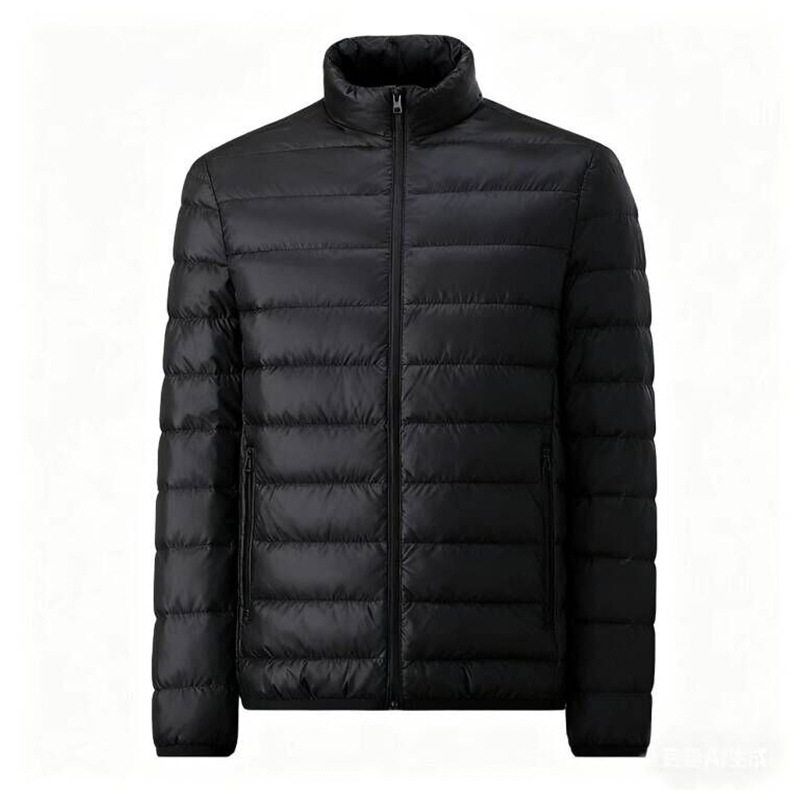 European-style cross-border export lightweight quilted cotton jacket, winter outerwear, men's lightweight stand-up collar coat for winter