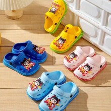 新款外贸跨境电商热销高弹EVA可爱卡通哪吒中童洞洞凉拖鞋2378+9