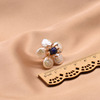 Advanced retro organic earrings from pearl handmade, high-quality style, flowered, European style, wholesale