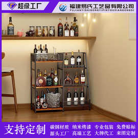 亚马逊跨境酒架6层阶梯式酒吧柜独立式地板铁多用途收纳置物储物