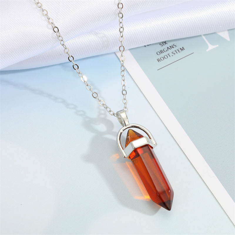 fashion resin crystal bullet geometric necklace wholesale Nihaojewelry