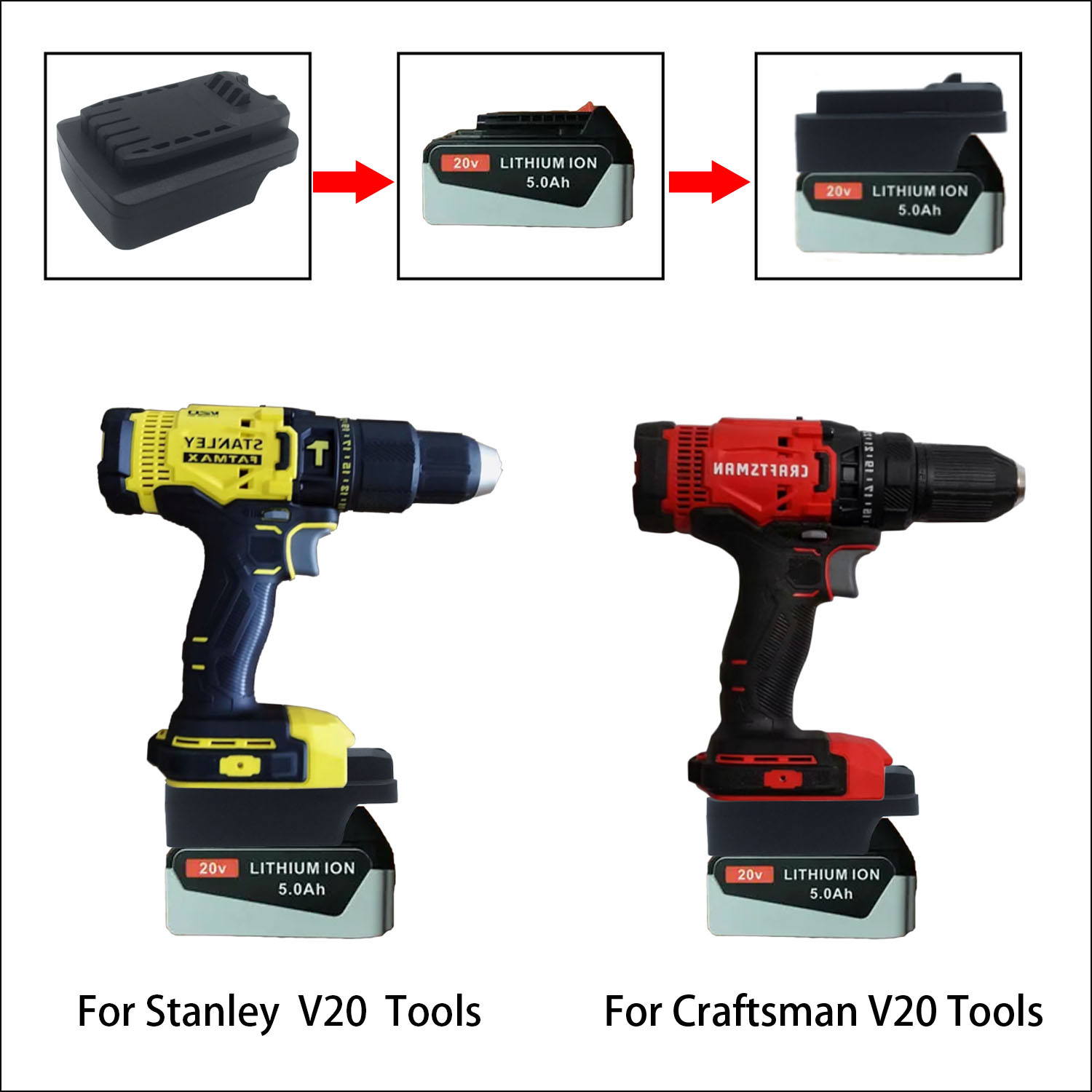 适配器 百得卜派20V/史丹利18V锂电池转牧田 米沃奇 博世PBA工具