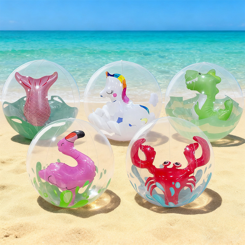 Amazon water ball inflatable water polo beach ball children swimming toy flamingo unicorn ball in ball wholesale