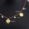 素琦 Crystal stainless steel, golden zirconium, pendant, necklace, European style