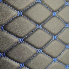 跨境内饰材料汽车脚垫卷材绗绣面层皮革刺绣外贸脚垫后备箱垫装饰