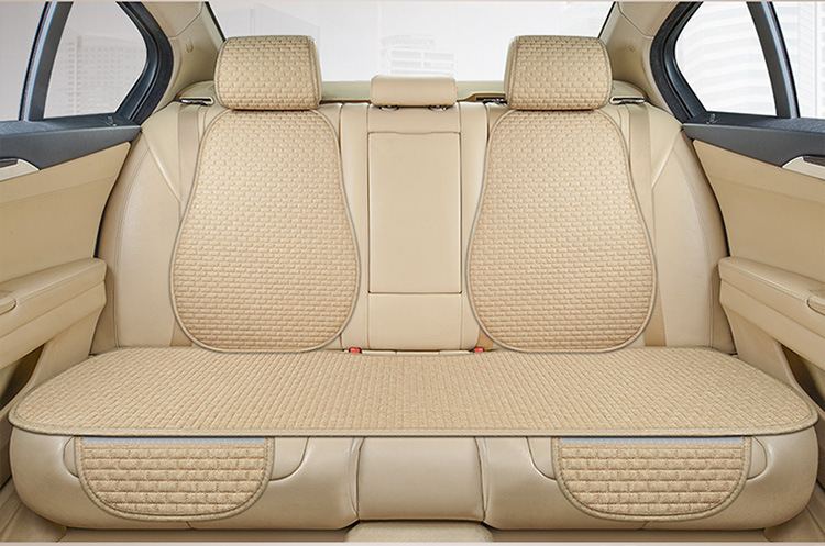 Non-Slip Half Pack Car Seat Cushion Linen Pad 3pcs Universal
