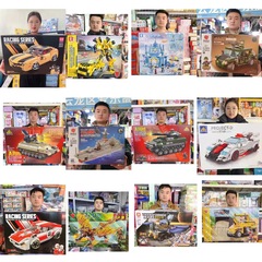 益智は積み木のおもちゃの車のギフトボックスのレースの積み木のおもちゃの車の教育訓練機関の学生募集の贈り物をつづり合わせます。