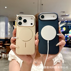 金属漆适用iPhone17promax超薄磁吸手机壳苹果16全包PC防摔硬套15