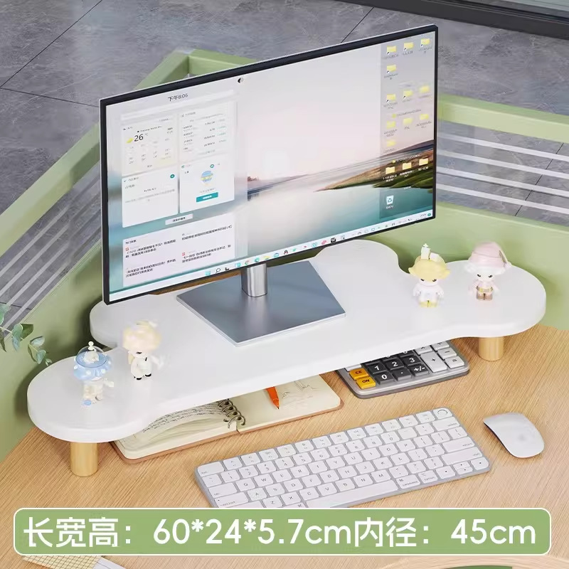 Soporte Elevador para Monitor de Tablero de Densidad con Cajón para Oficina