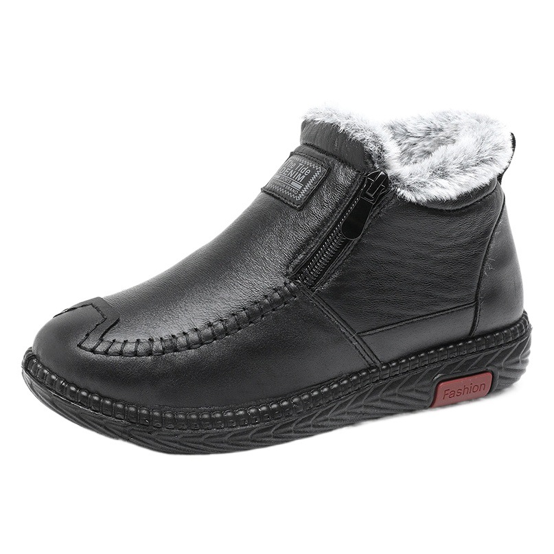 2023 invierno nuevos zapatos de algodón de la madre de mediana edad y ancianos antideslizantes zapatos viejos de fondo suave engrosada botas de nieve caliente forradas de lana para las mujeres