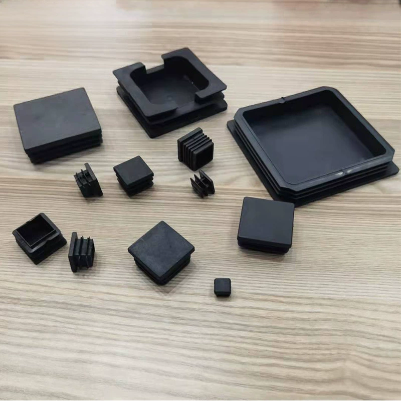 In-stock wholesale stainless steel square pipe plug plastic inner plug 25*25 plastic end cap for square tube 30*30 stopper