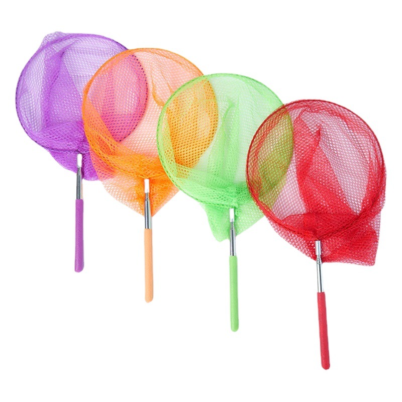 Red de pesca de pescado bolsillo de los niños red de pesca de peces mariposa insecto renacuajo niños varilla telescópica pequeña red de inmersión red de pesca juguetes para niños