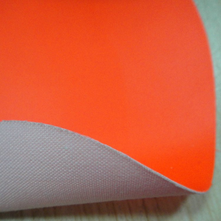 耐化学腐蚀高可见性荧光橘红PVC复合涤棉布石油工人防护服面料