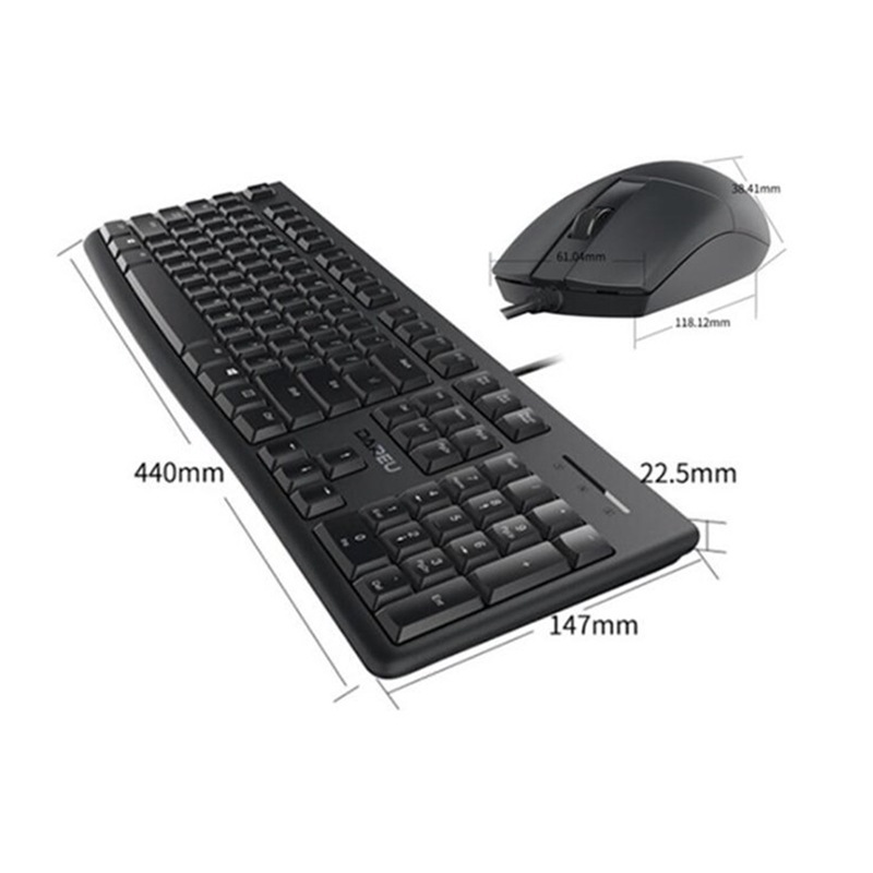 ダルヨウ LK185T 有線キーボードマウスセット USB コンピュータ オフィス ゲーム ビジネス ノートパソコン用キーボード|undefined