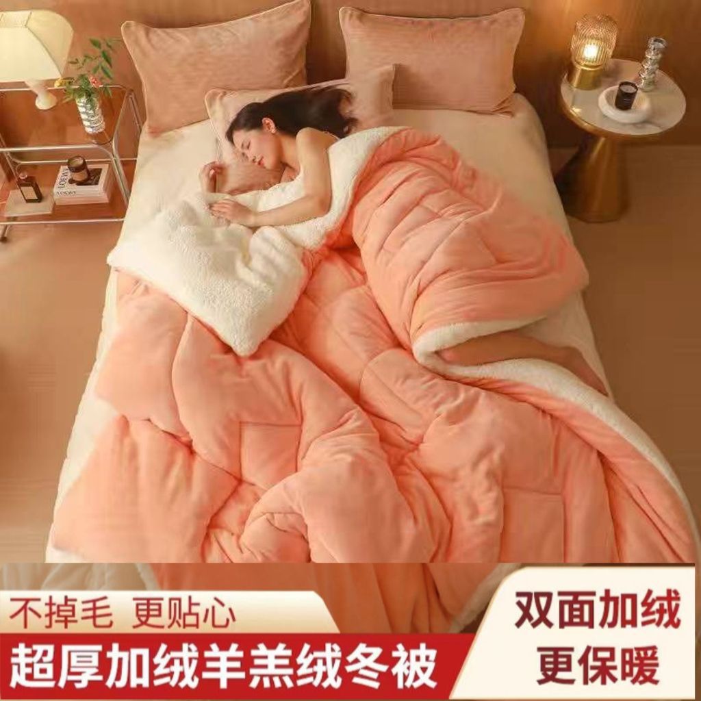 winter thickening Sherpa quilt thickening keep warm milk Winter quilt Single student dormitory The quilt core Autumn and winter Bedding