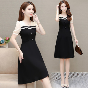 Dresses for Women Summer 2024 New Fashionable Style Petite High-End Mom Popular Short-Sleeved Skirts This Year
