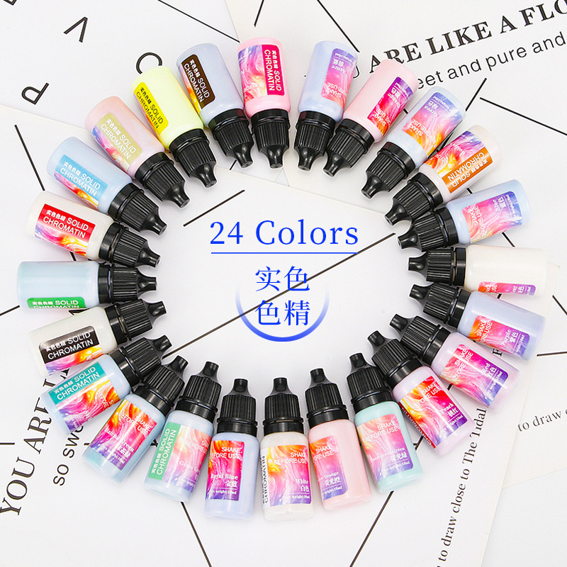 24 color high concentration macaron solid color essence, handmade DIY crystal dropper UV glue toner,