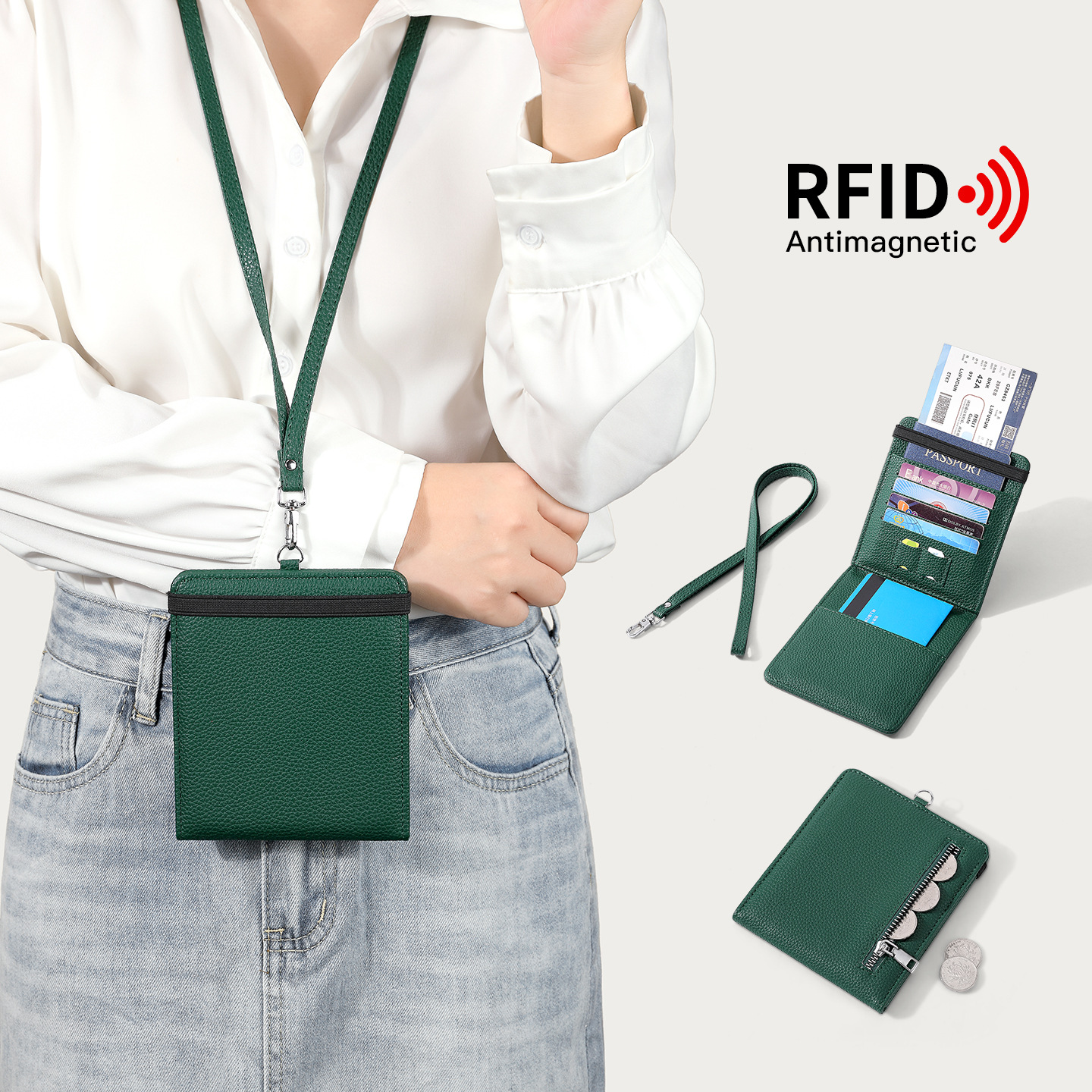 2025 nuevo cuello multifuncional bolso de cambio bolso de tarjetas de estilo japonés lindo bolso de tarjetas múltiples bolso de certificados de doble plegable