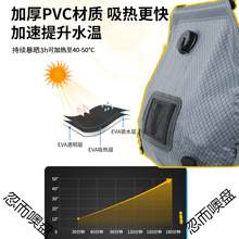 ✅格子款升级龙头太阳能沐浴袋大容量晒水袋20L多功能