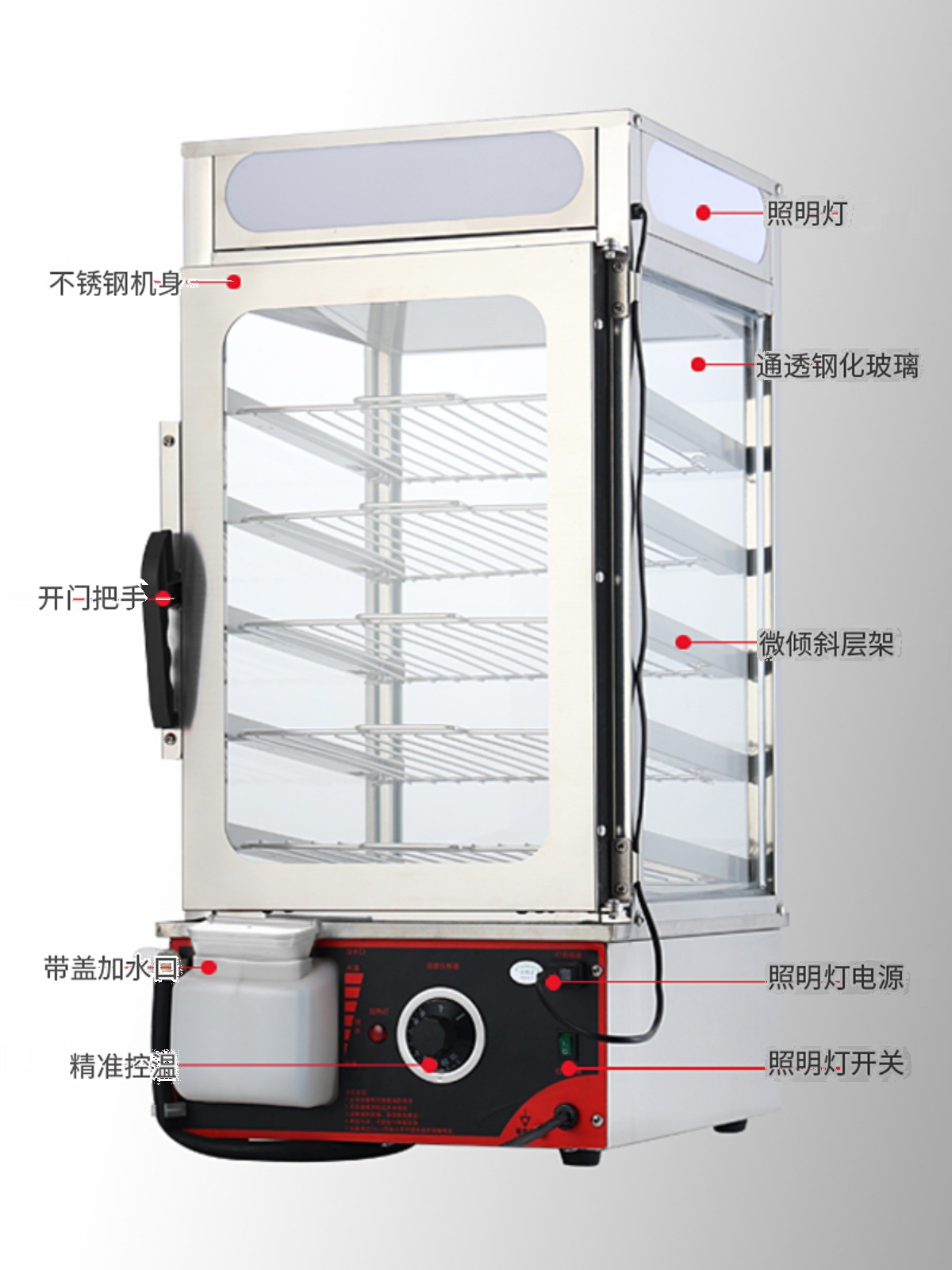 商用蒸包机便利店包子保温展示柜早餐店台式小型玻璃自动蒸包子机