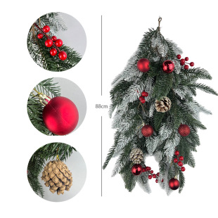 Cross-Border Amazon Christmas Decoration Supplies Snowflake Hanging Rattan Door Decoration Christmas Pine Cone Garland Wall Hanging Rattan Handmade