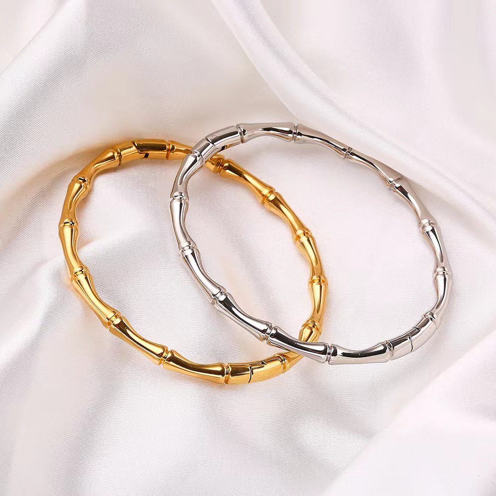 1 Piece Quantity Holiday, Daily Occasion Simple Style Solid Color Stainless Steel Plating Gold Plated Rings Bracelets